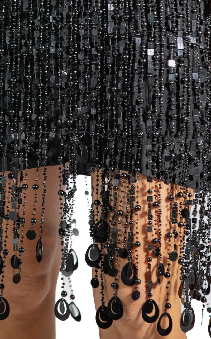 1990S Behnaz Sarafpour Black Silk Cocktail Dress For Sale 3