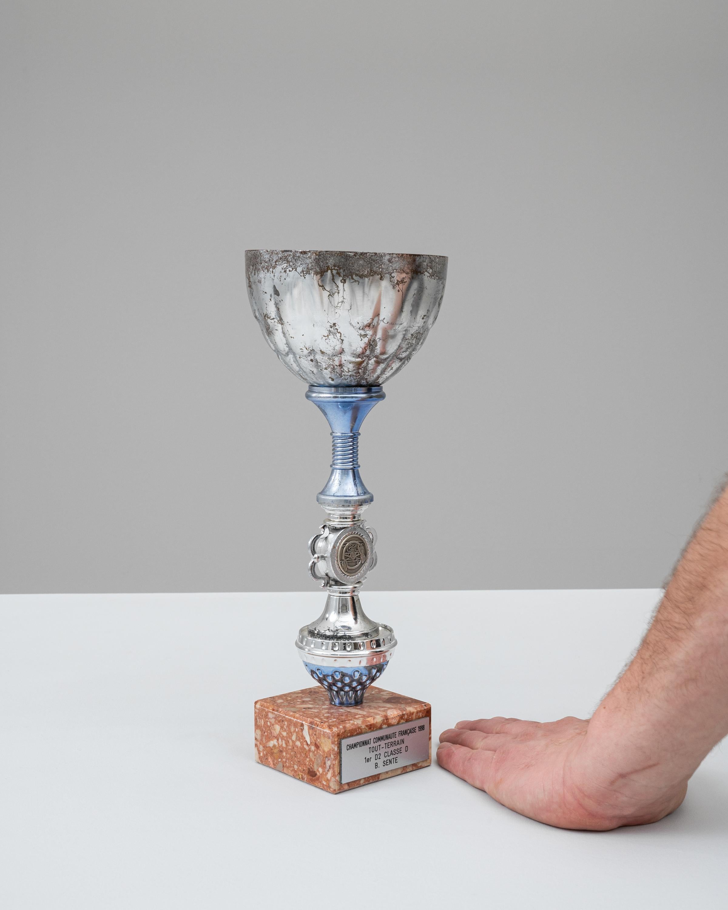 20th Century 1990s Belgian Metal & Marble Goblet For Sale