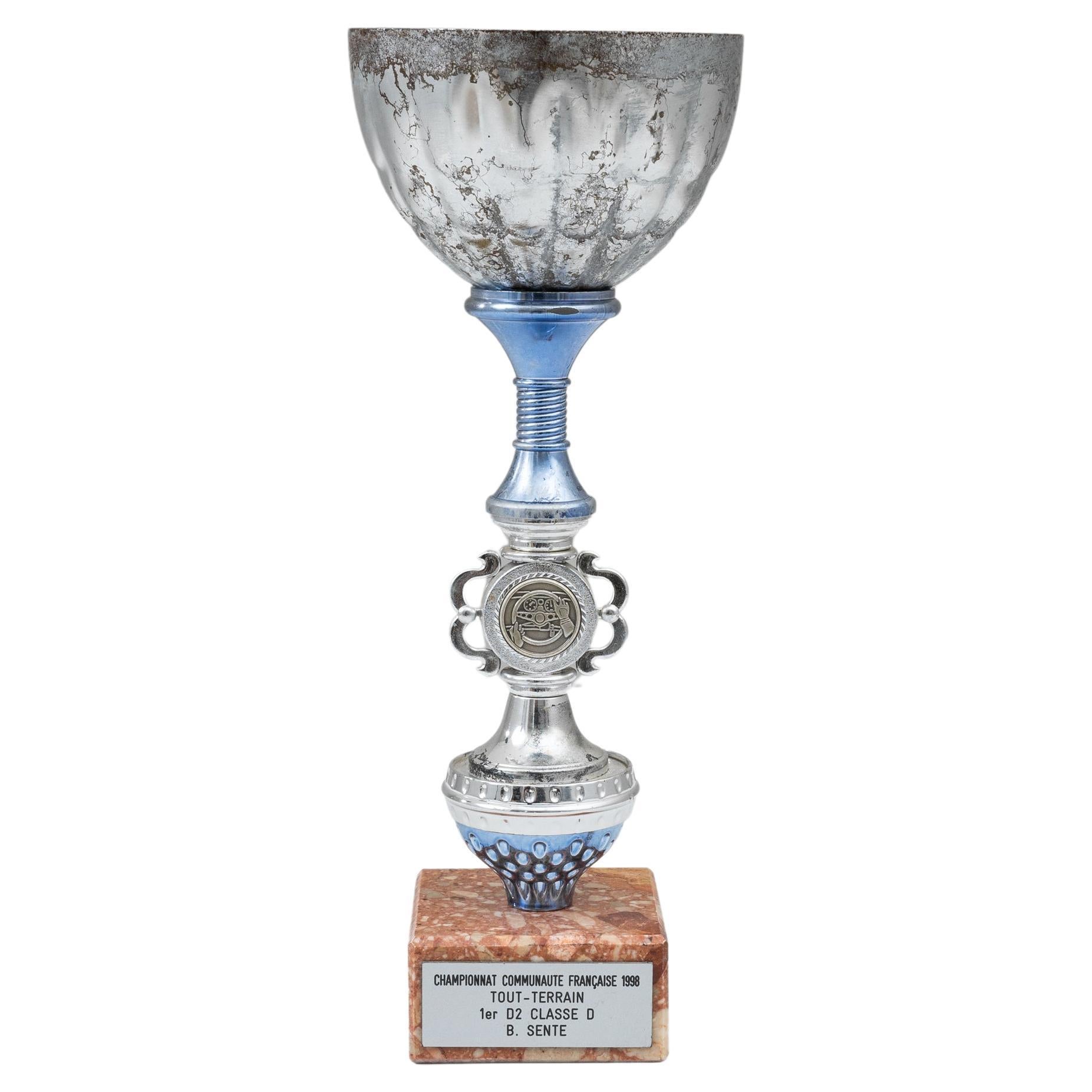 1990s Belgian Metal & Marble Goblet