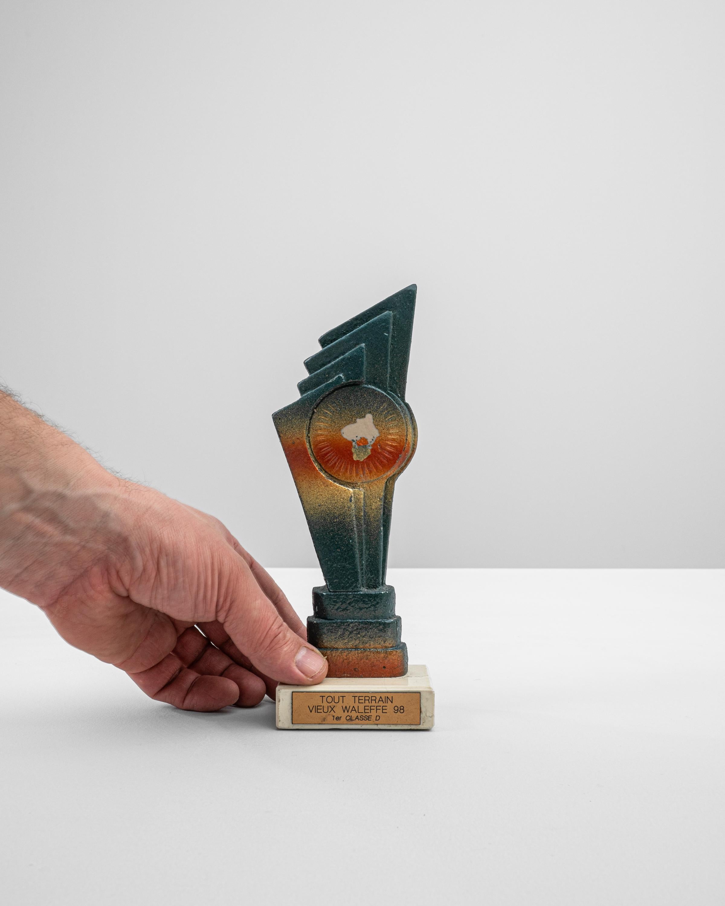 This 1990s Belgian Metal & Marble Trophy from the 