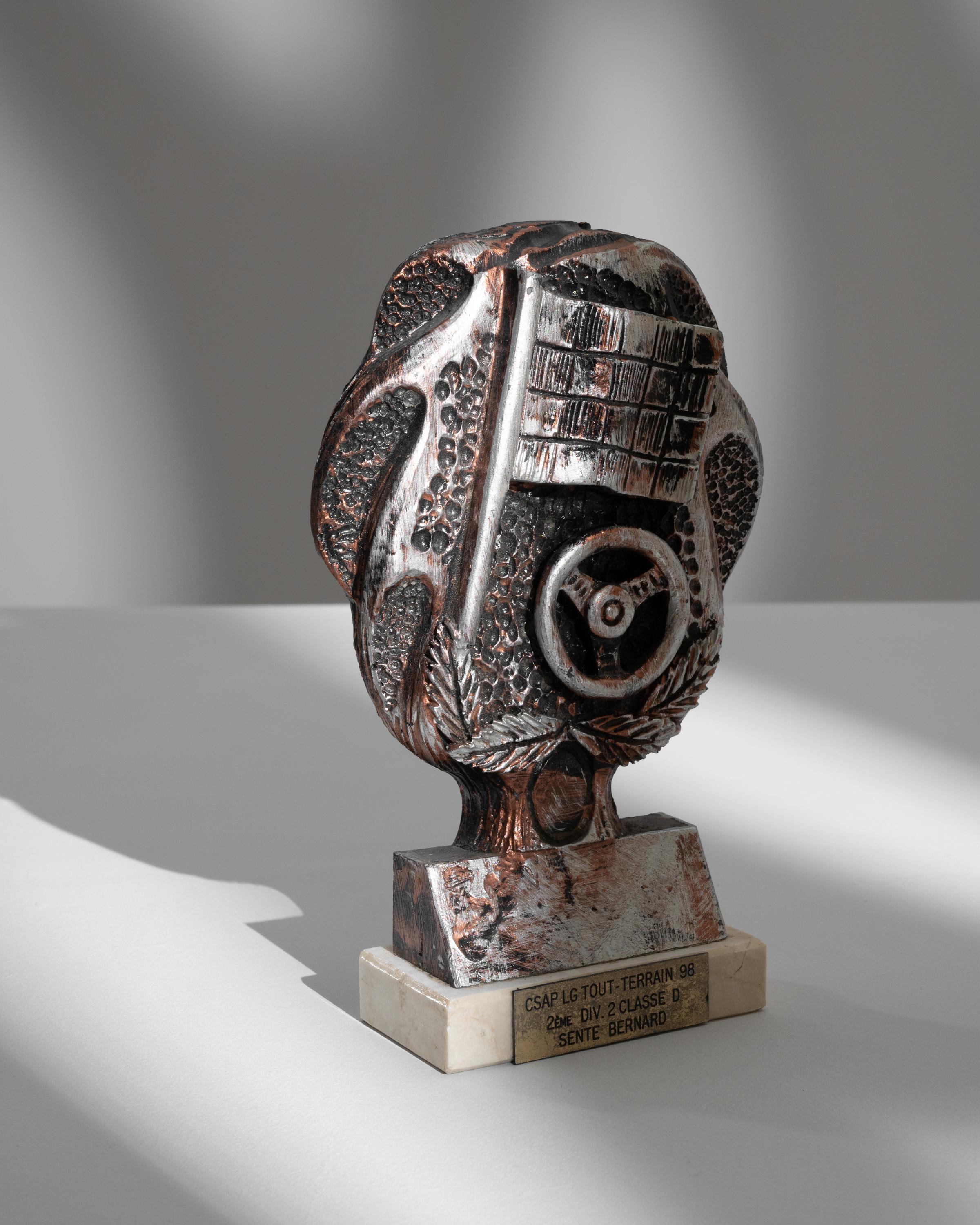 1990s Belgian Metal & Marble Trophy For Sale 1