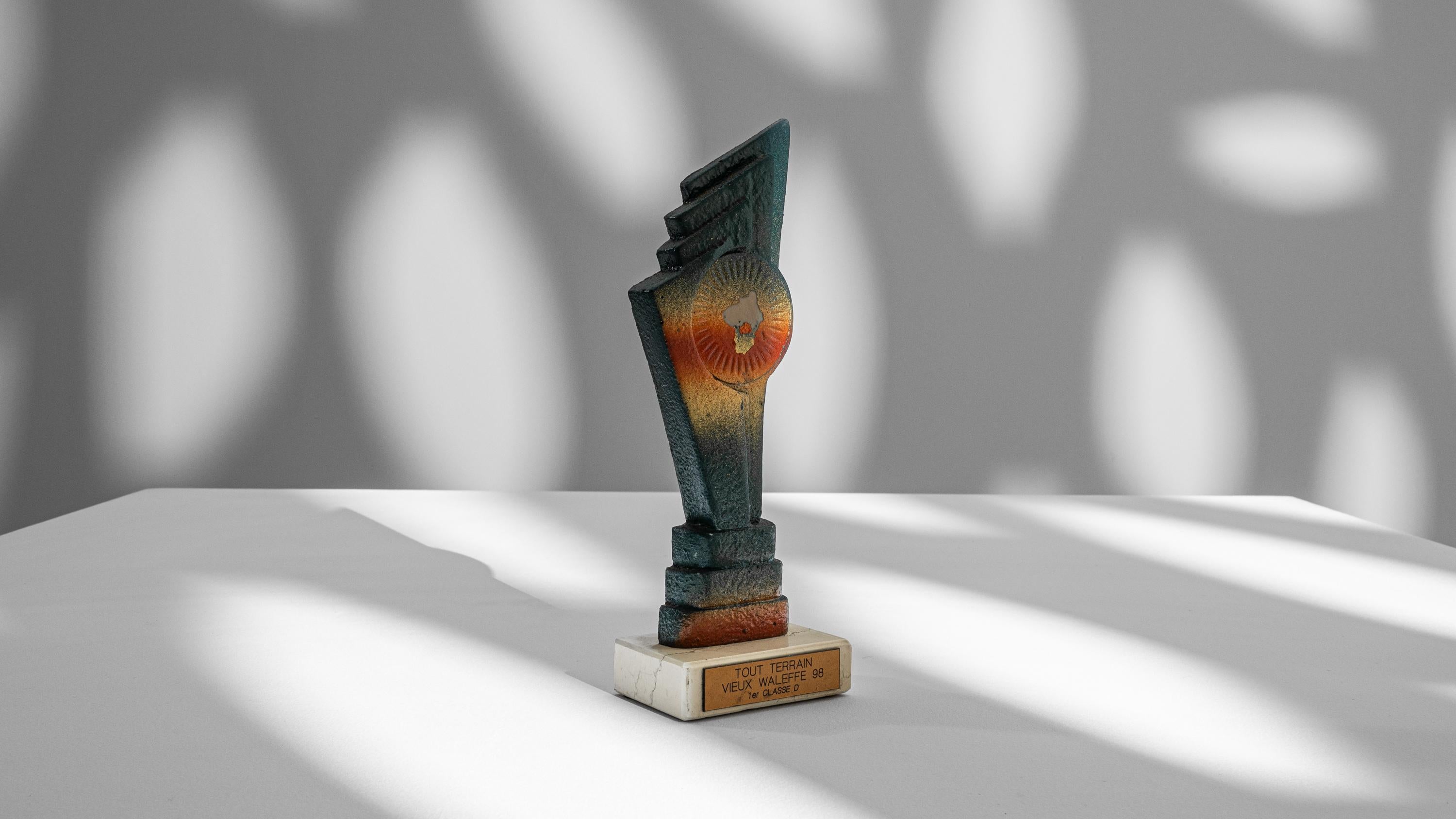 1990s Belgian Metal & Marble Trophy For Sale 2