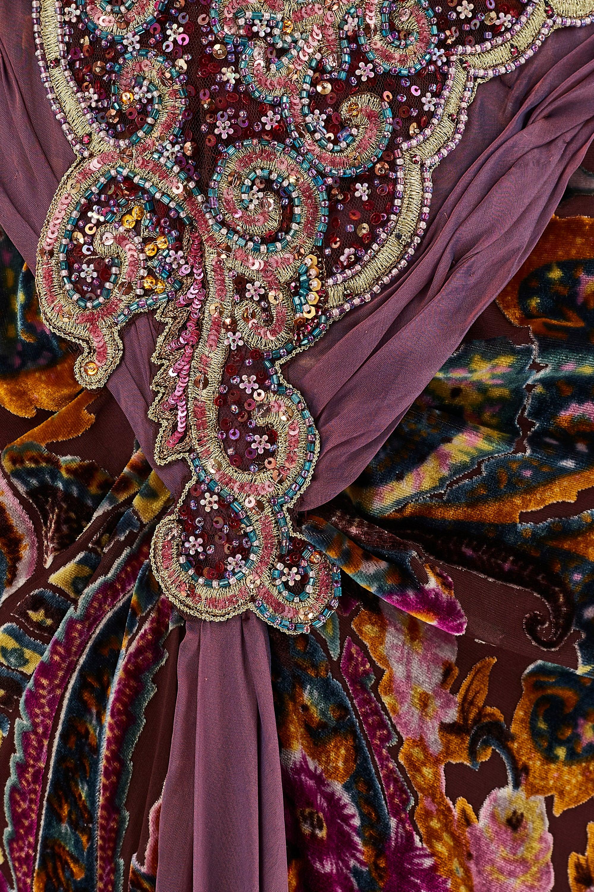 Vestido de terciopelo de los años 90 de Bellville Sasson con corpiño de lentejuelas en Excelente estado para la venta en London, GB