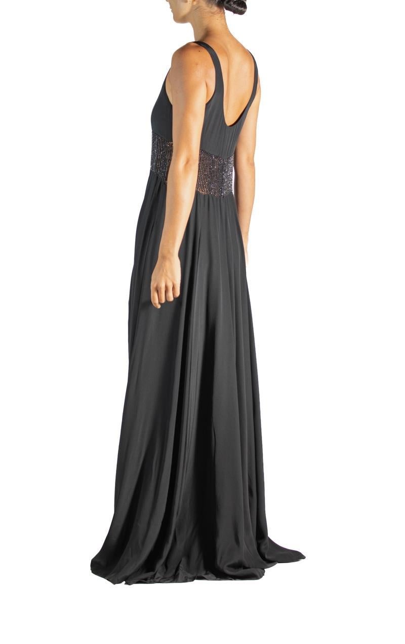 1990S Bereda Feredi Black Beaded Silk Empire Waist For Sale 1