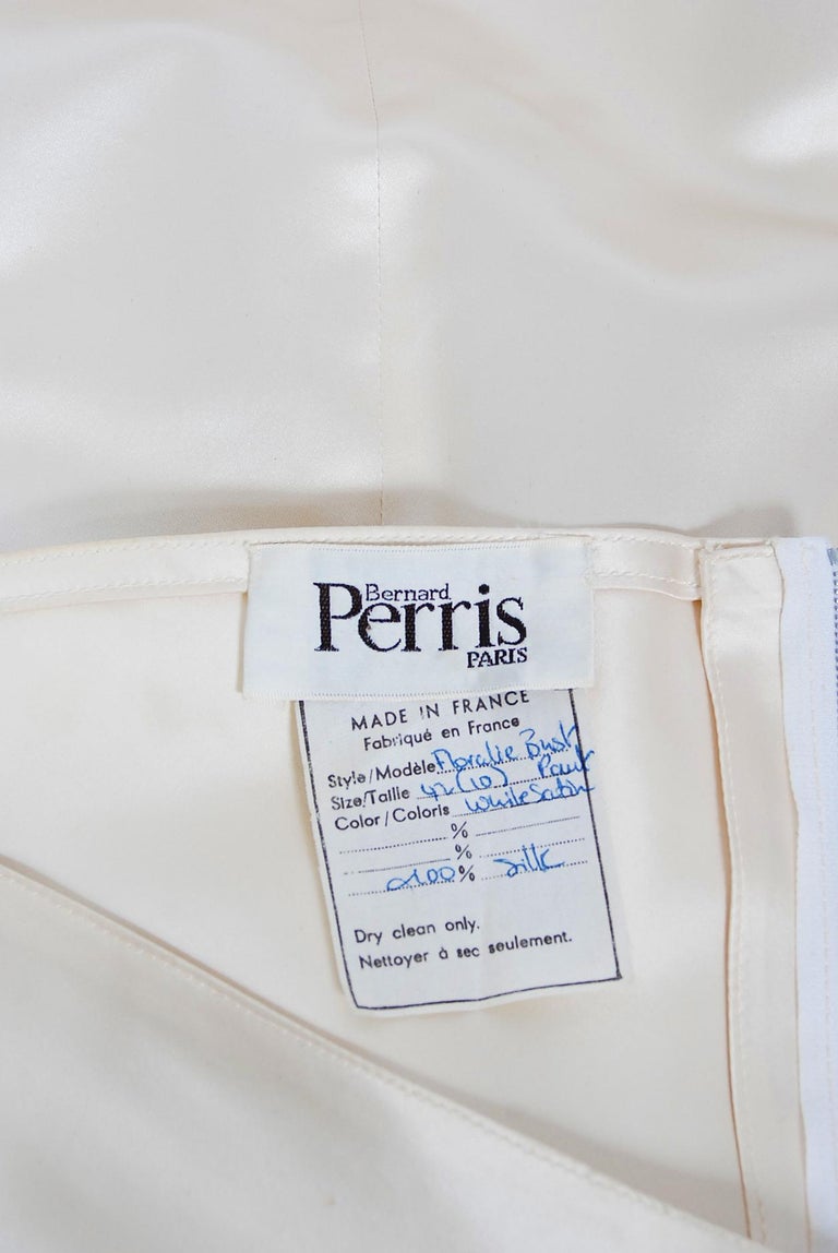 Vintage 1990's Bernard Perris Couture Ivory Silk Jumpsuit w/ Metallic Overlay 5
