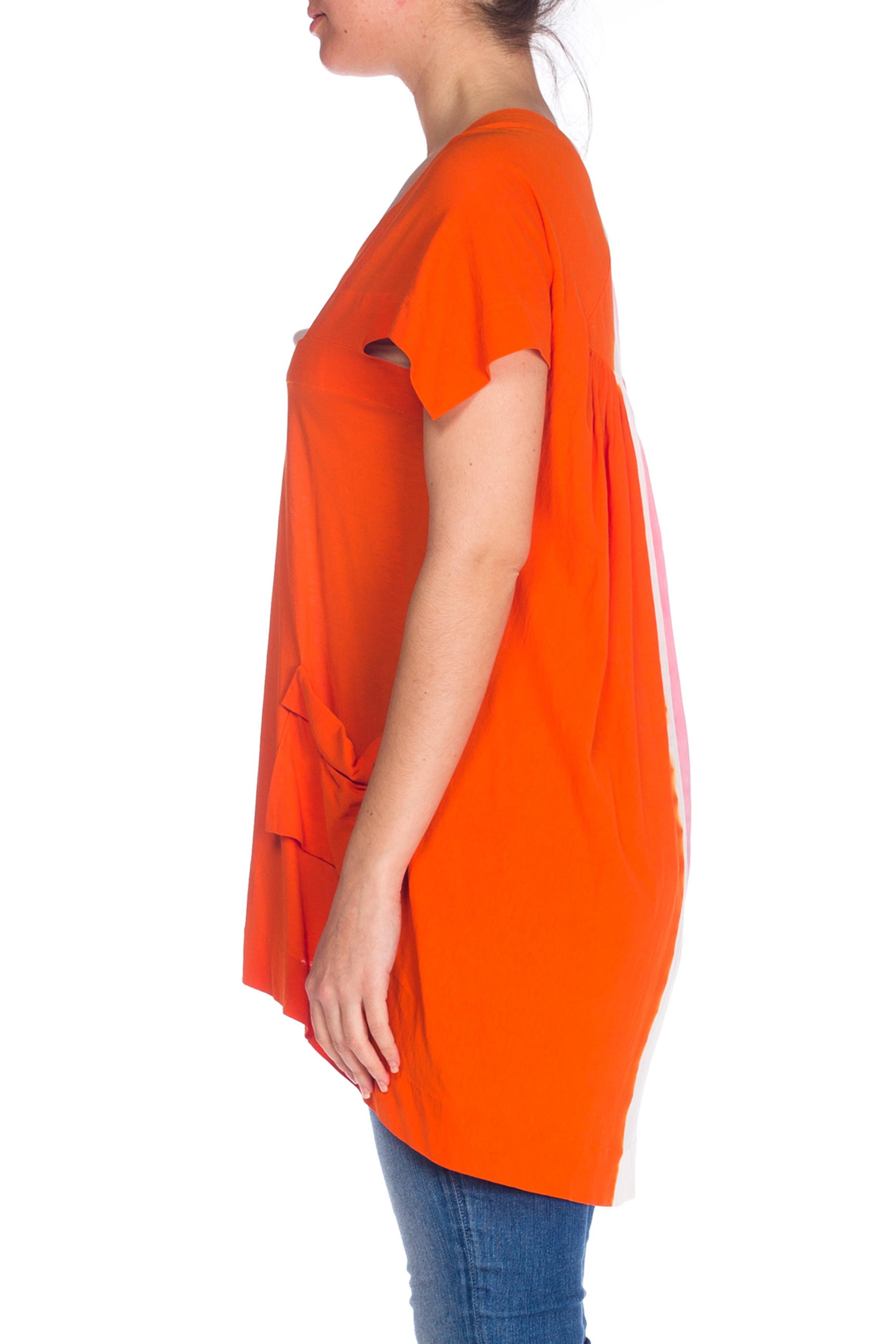 Women's 2000S Bernard Willhelm Pink & Orange Cotton Jersey Tie Dye Tunic Top2000S BERNAR