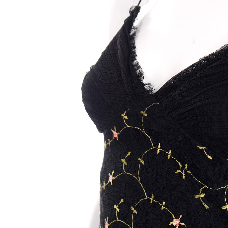 1990s Betsey Johnson Black Dot Lace Vintage Evening Dress w Floral  Embroidery at 1stDibs | betsey johnson dresses vintage, betsey johnson  vintage dress, betsy johnson precious metals halter neck dress