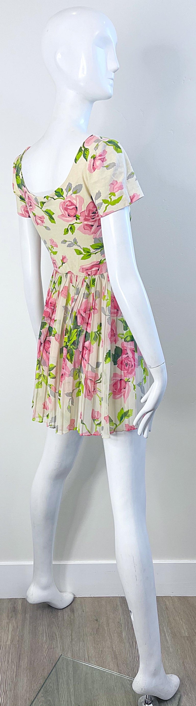 1990s Betsey Johnson Rose Print Cotton Chiffon Semi Sheer Crop Top Mini  Dress at 1stDibs | mushroom sheer chiffon cowl neck maxi dress, betsey  johnson spring / summer 1998, stephane mini dress -