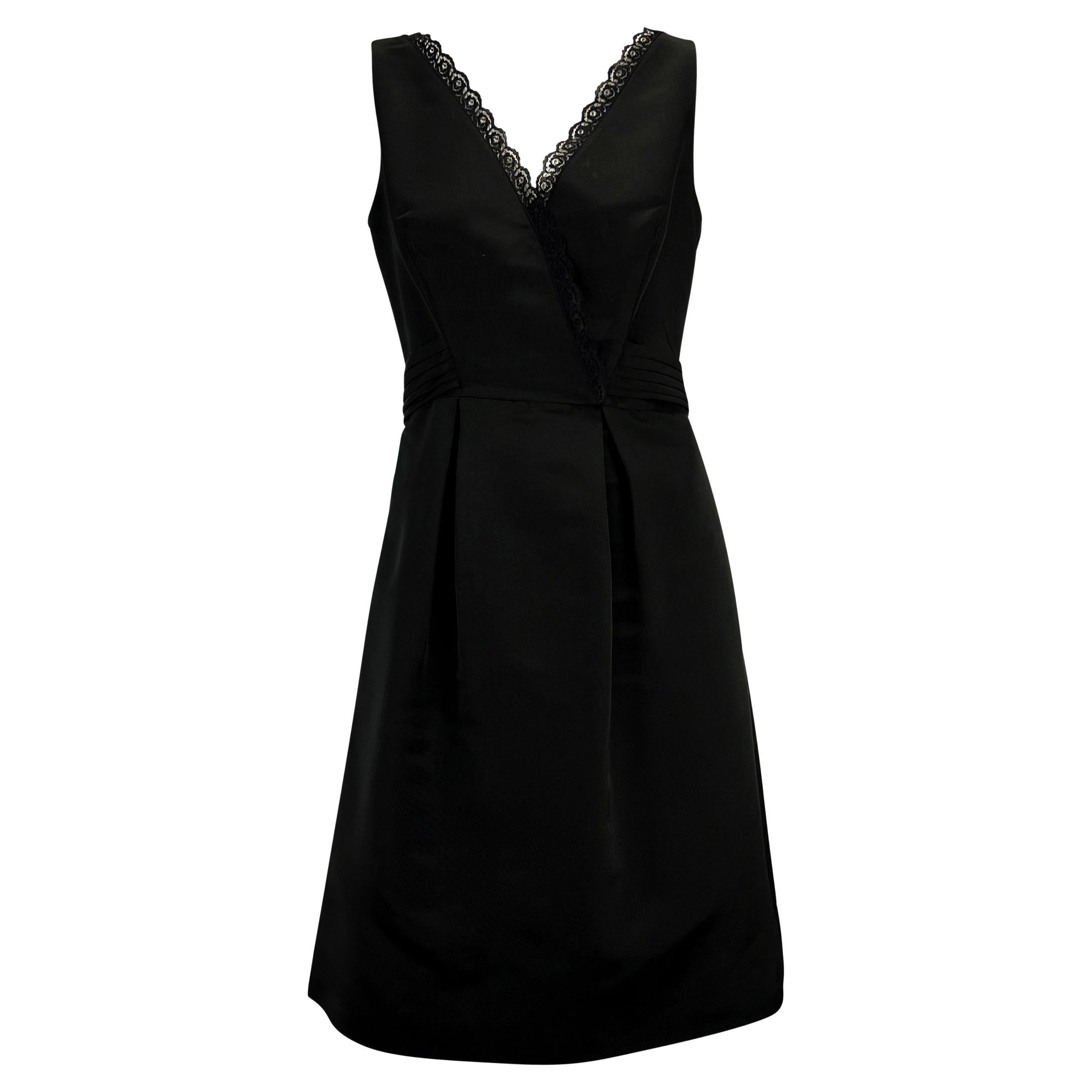 1990s Bill Blass Couture Black Bow Sleeveless Cocktail Dress For Sale 2