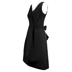 1990s Bill Blass Couture Black Bow Sleeveless Cocktail Dress