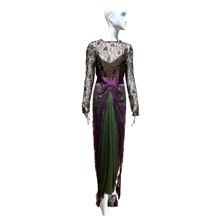 1990s Bill Blass Multi color Lace silk Gown For Sale at 1stDibs 1990s Bill Blass Multi color Lace silk Gown For Sale at 1stDibs