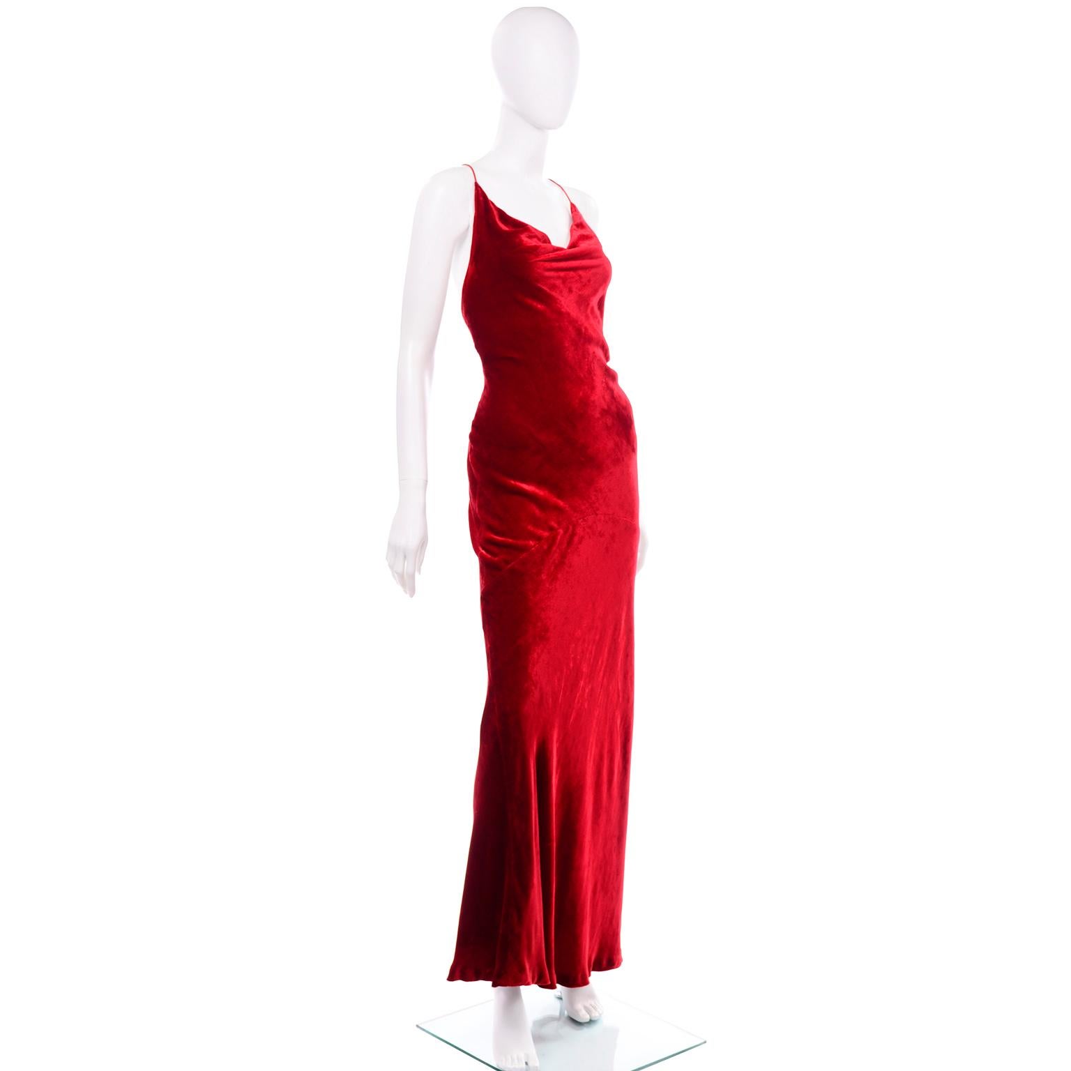 vintage red gown