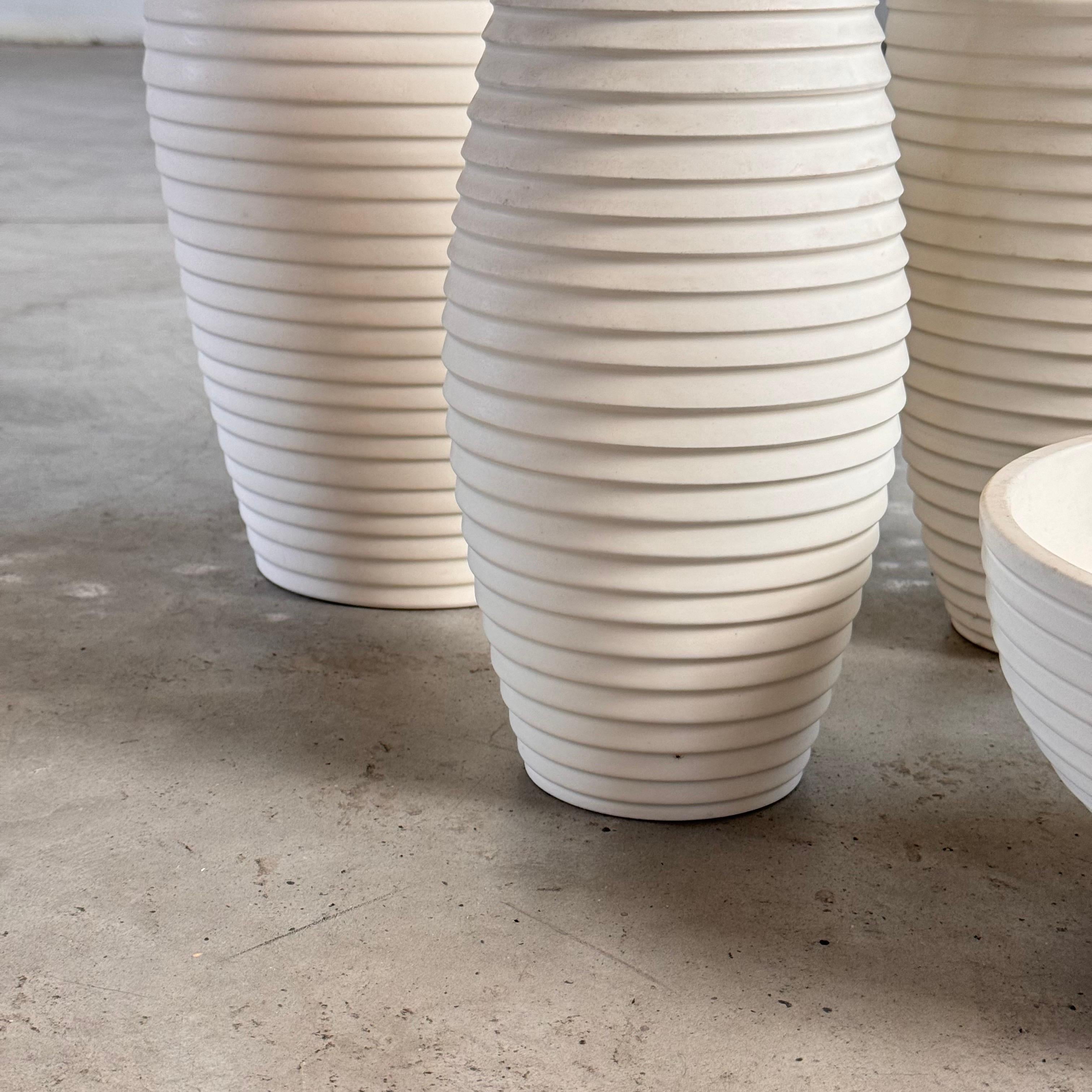 1990s Bitossi White Ceramic Set with Elegant Textured Design, Pristine Condition For Sale 1