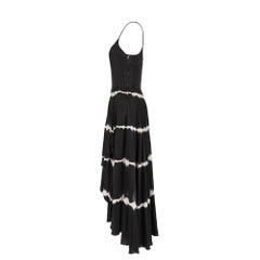 1990S Black and White Tie-dye Silk Dress