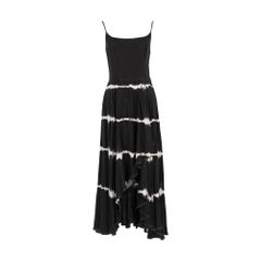 Vintage 1990S Black and White Tie-dye Silk Dress