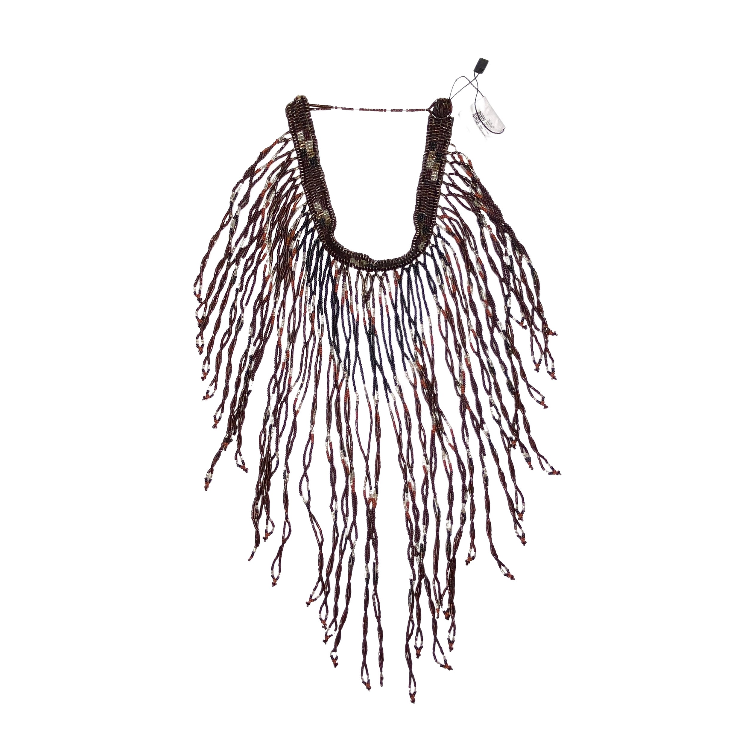 1990er Jahre Schwarz & Braun Perlen Bib Choker Halskette im Angebot