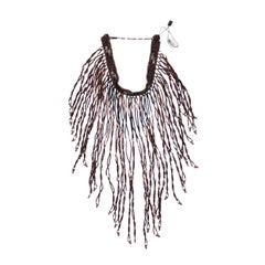 1990S Black & Brown Beaded Bib Choker Necklace