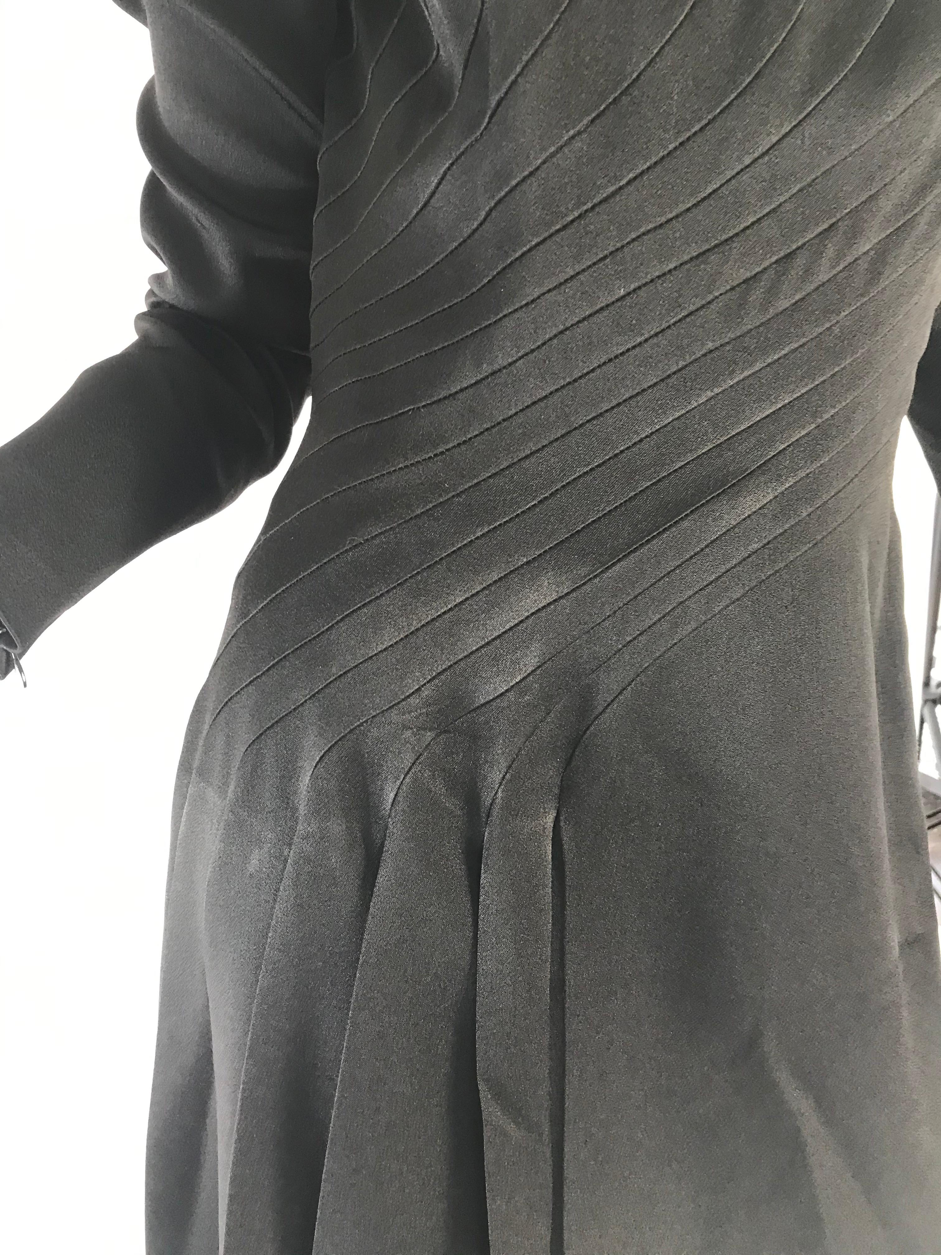 1990s black John Galliano dress with diagonal seams. 
Condition: Good, some all over wear
Size M ( mannequin is a US size 6 ) 