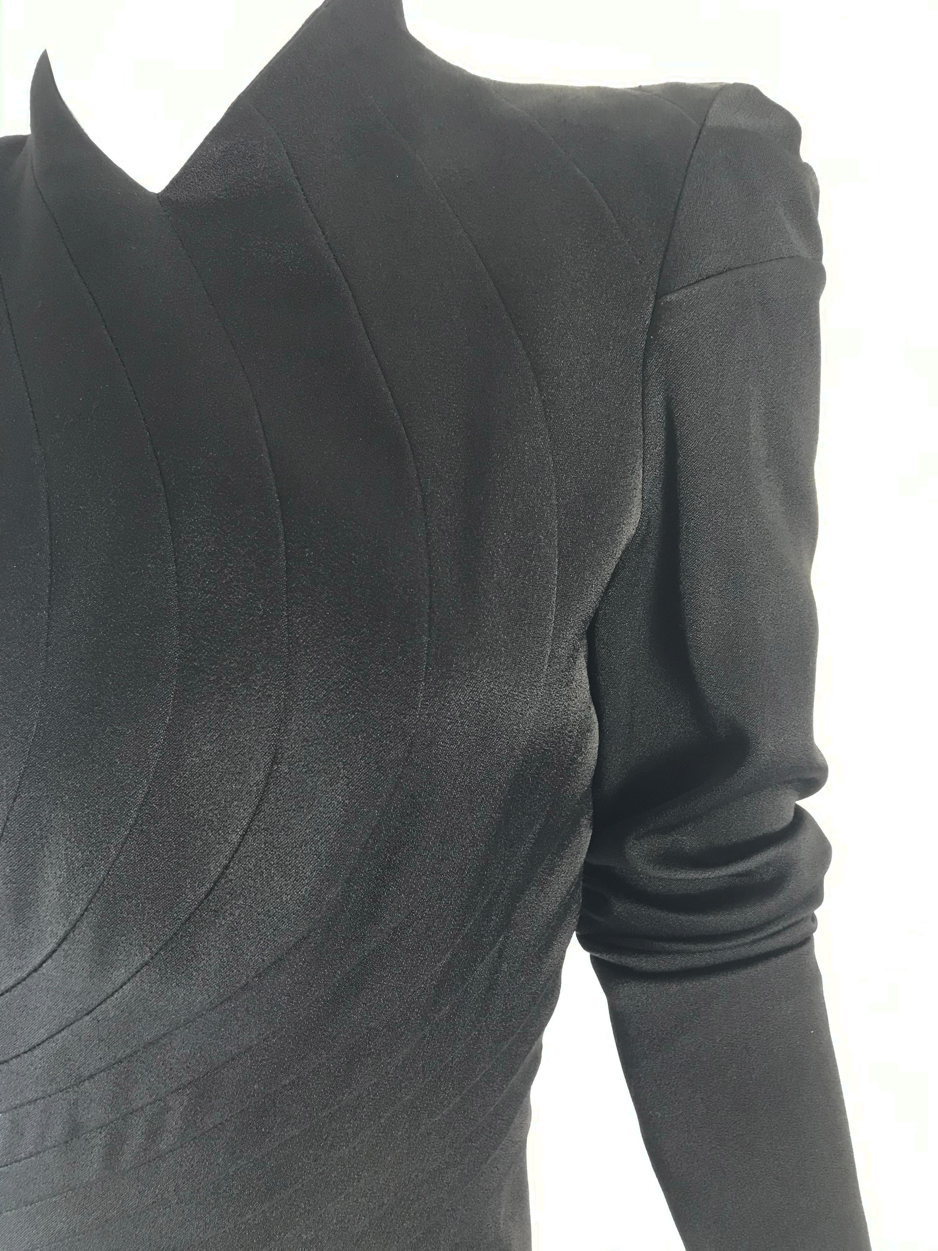 Black 1990s black John Galliano dress with diagonal seams