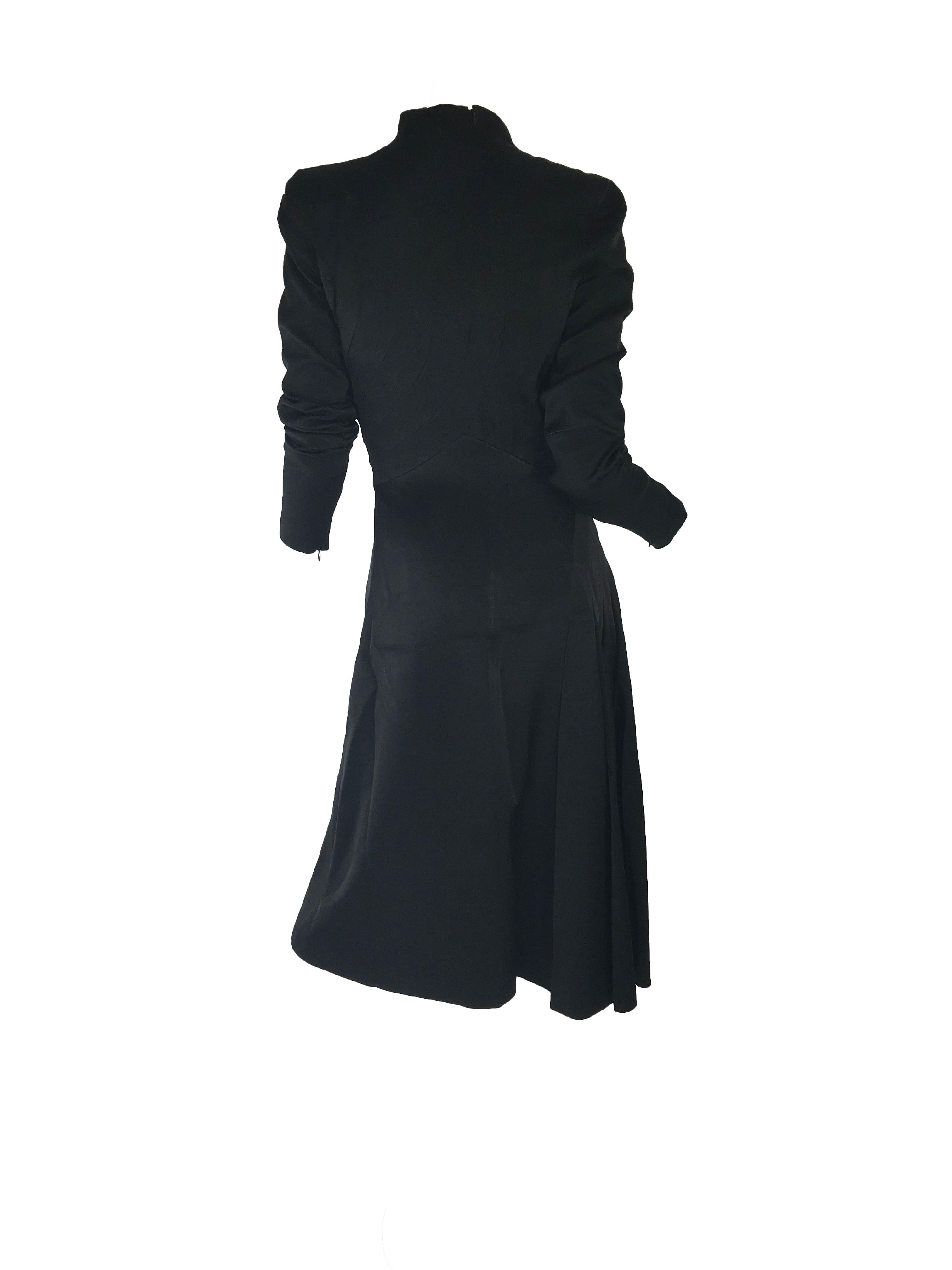 1990s black John Galliano dress with diagonal seams 1