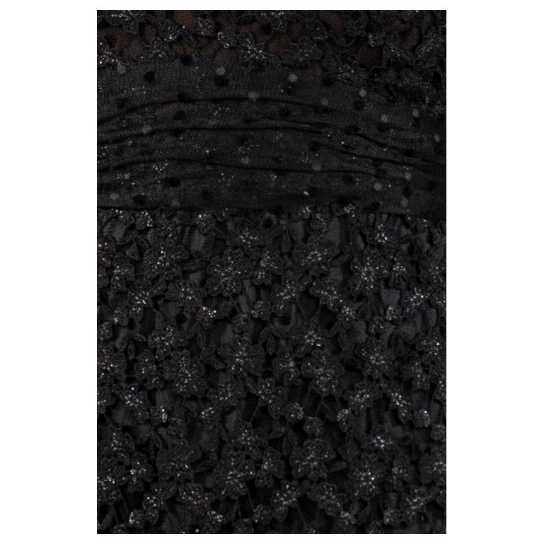 1990S Black Poly/Nylon Lace & Layers Of Tulle Ball Gown For Sale 6