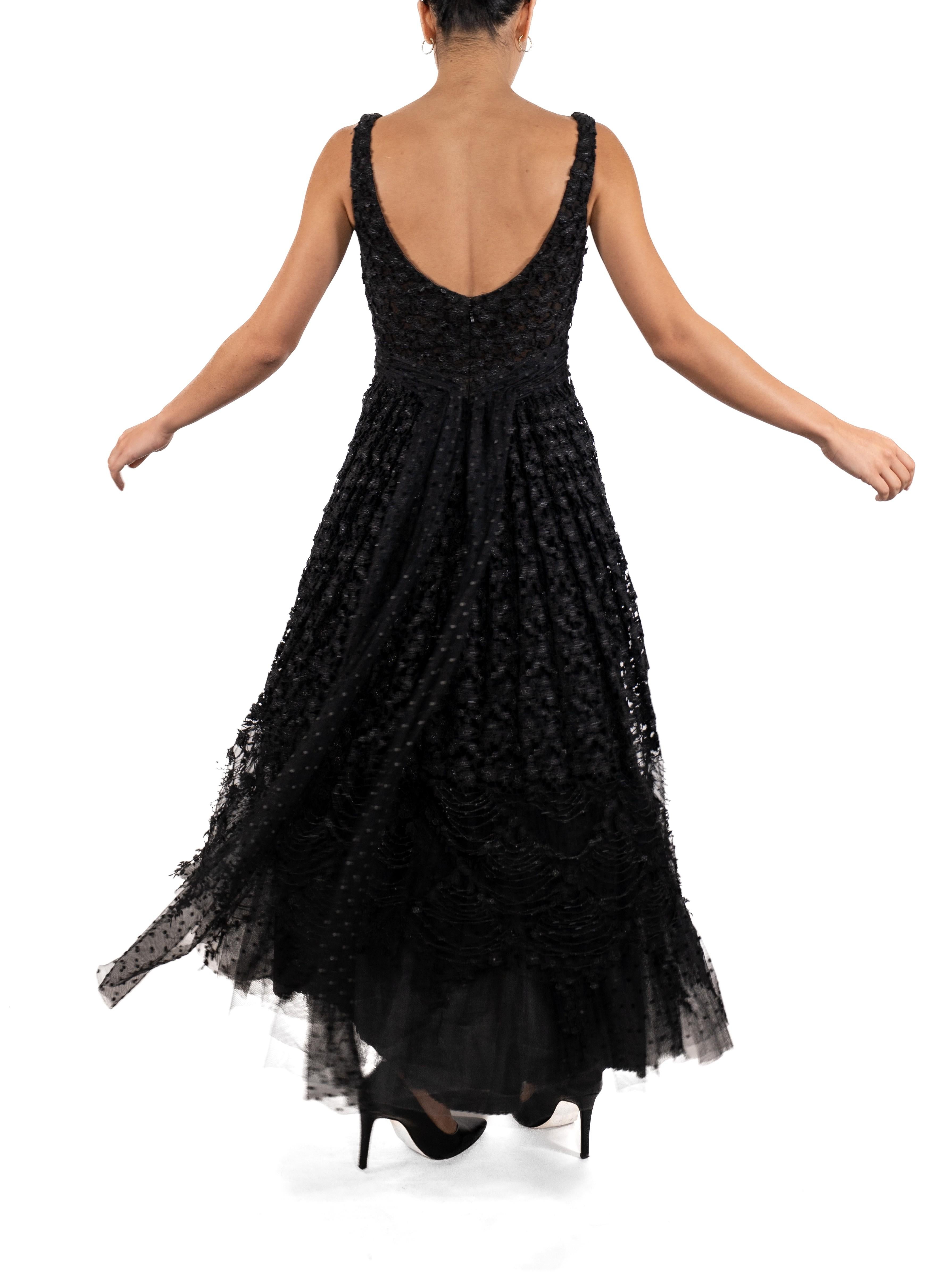 1990S Black Poly/Nylon Lace & Layers Of Tulle Ball Gown For Sale 1