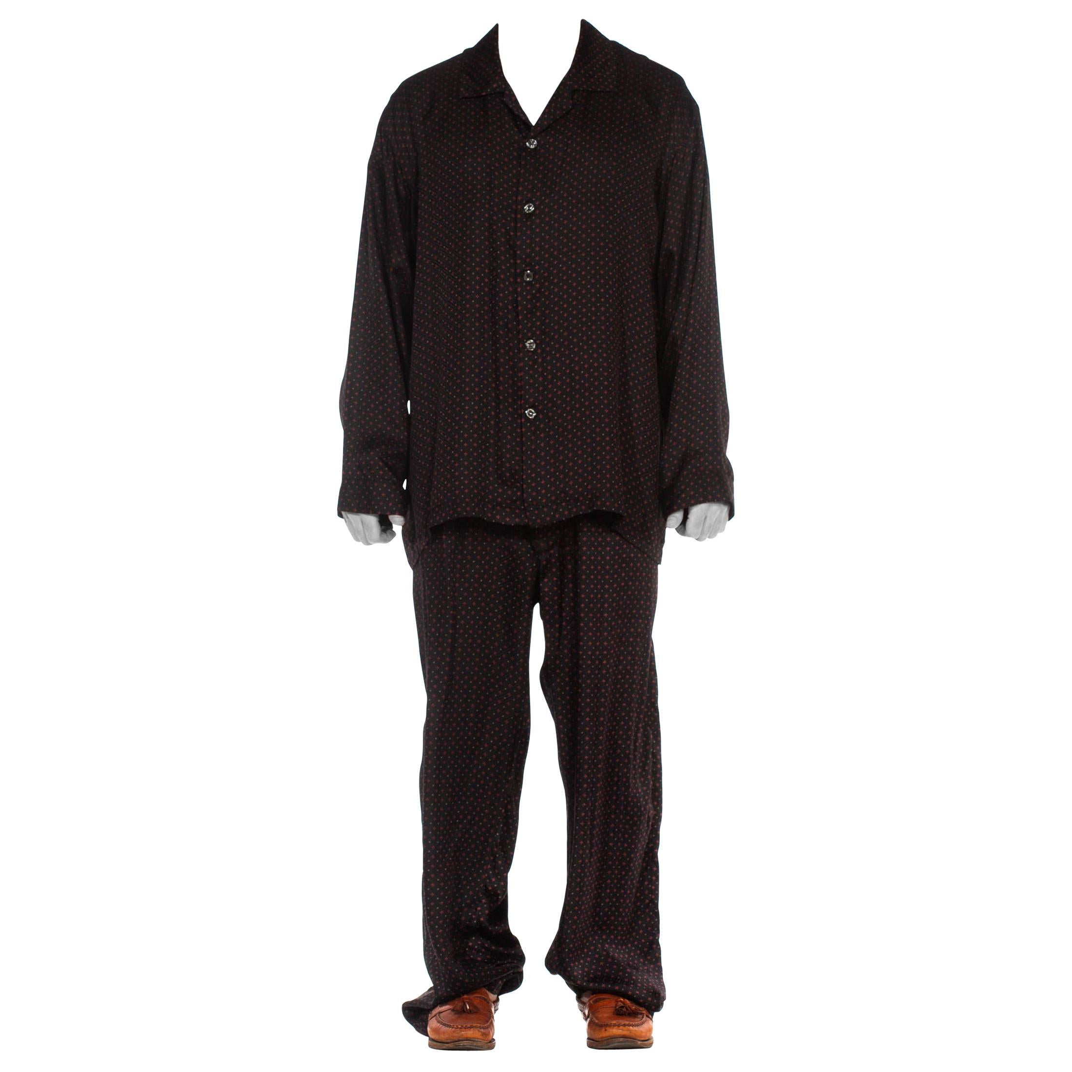 1990S Black and Red Silk Jacquard Men's Pajamas For Sale at 1stDibs ...