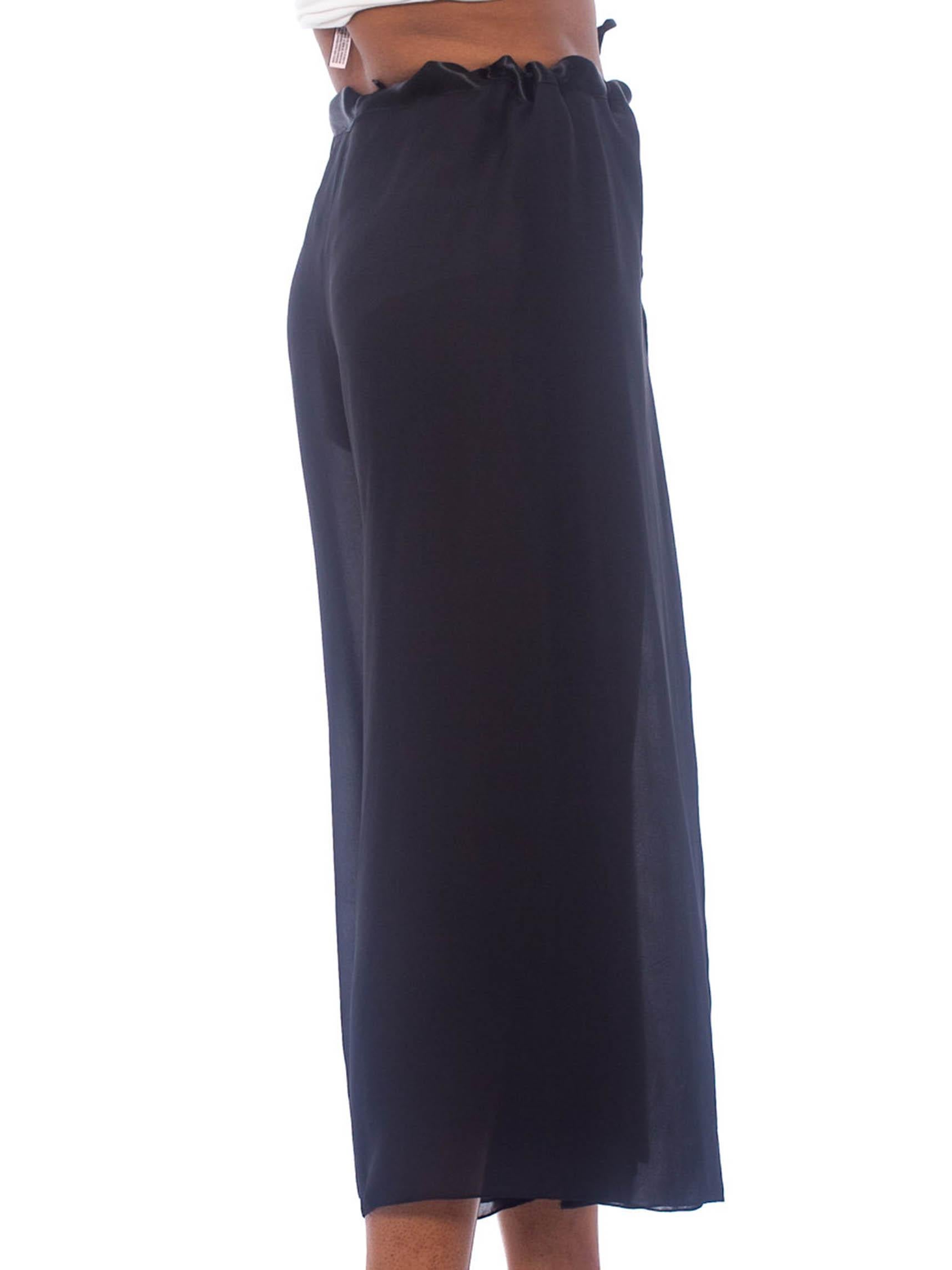 Women's 1990S Black Silk Chiffon Adjustable Wrap Pants For Sale