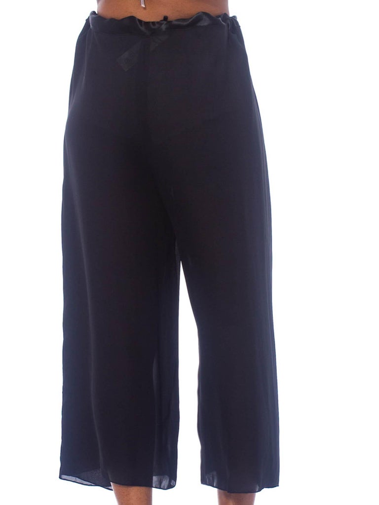 1990S Black Silk Chiffon Adjustable Wrap Pants For Sale at 1stDibs