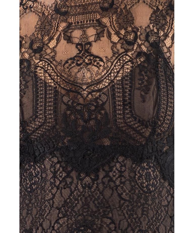 1990S Black Silk Lace Gown For Sale 7