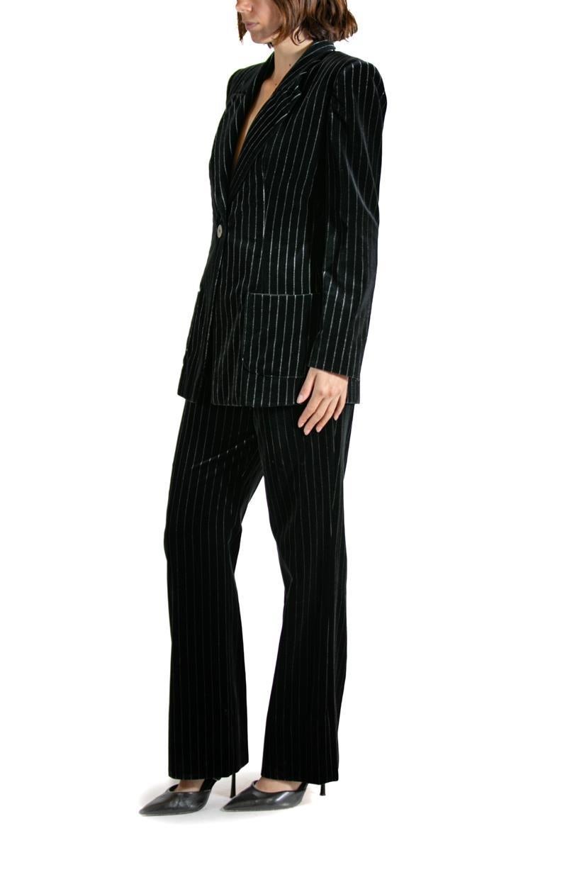 1990S Black Striped Suit As-Is In Good Condition For Sale In New York, NY