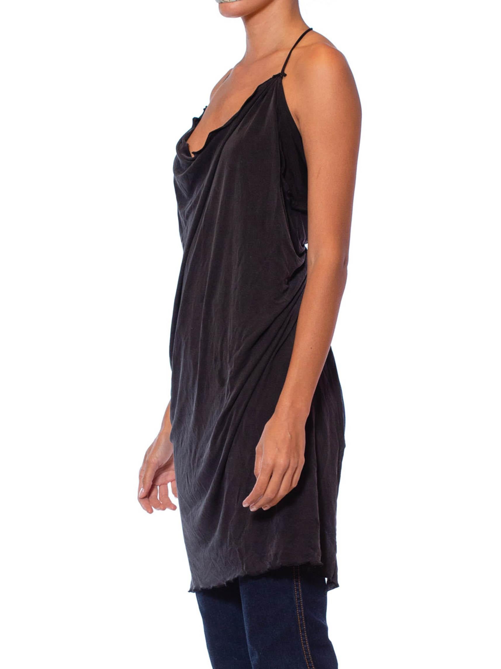 Women's 1990S Black Washed Silk Jersey Draped Camisole