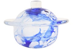 1990s Blue and White Art Glass Sculpture