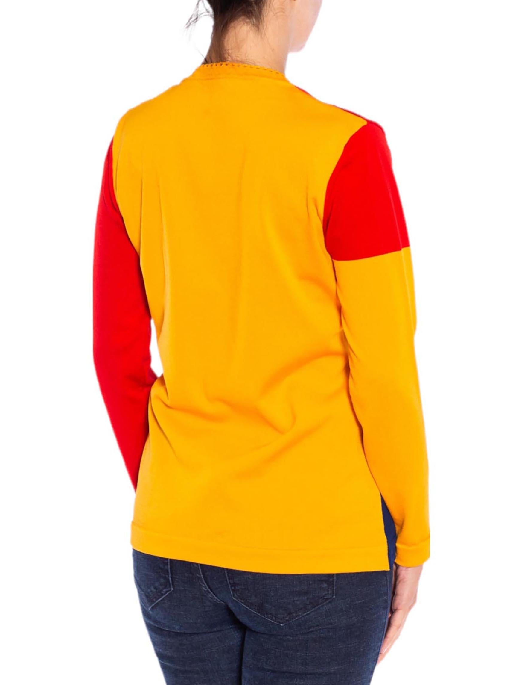 1990S Blue Yellow & Red Colorblock Long Sleeve  Top 3