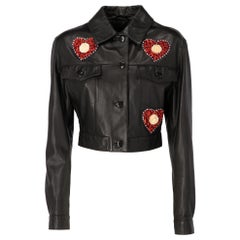 1990s Blumarine by Anna Molinari Black Leather Jacket