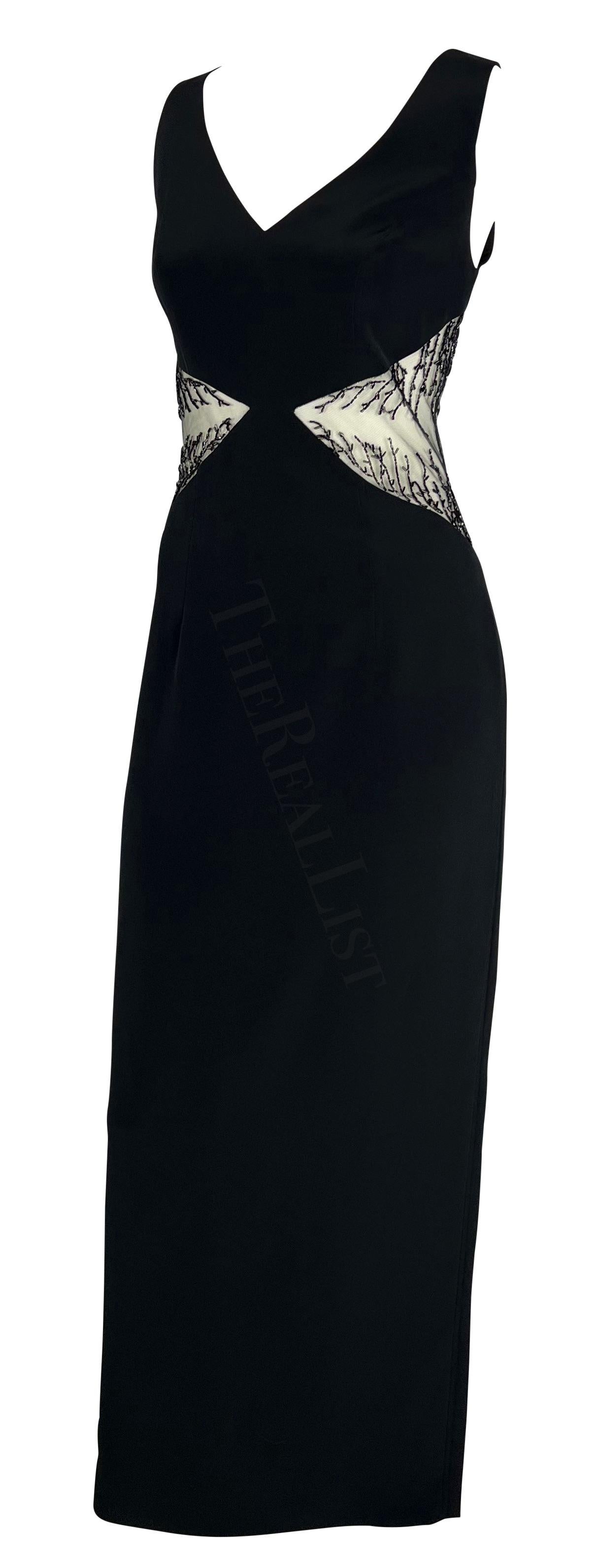 1990s Bob Mackie Black Cut Out Beaded Gown In Excellent Condition For Sale In West Hollywood, CA