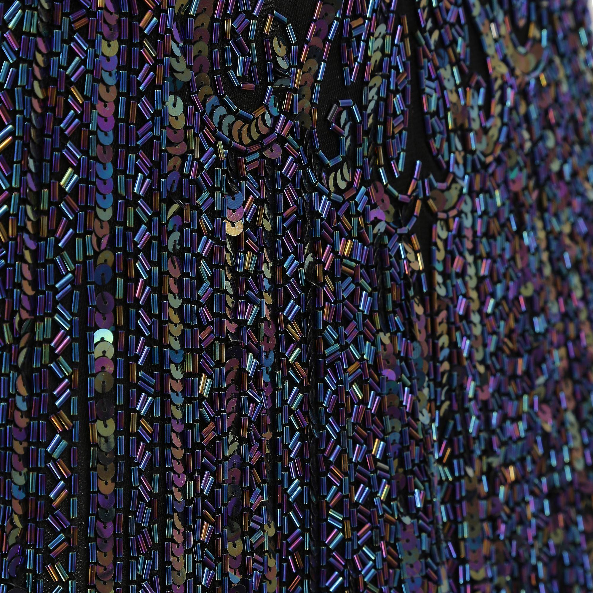 De las mujeres Vestido Bob Mackie de los años 90 con cuentas y lentejuelas azules en venta