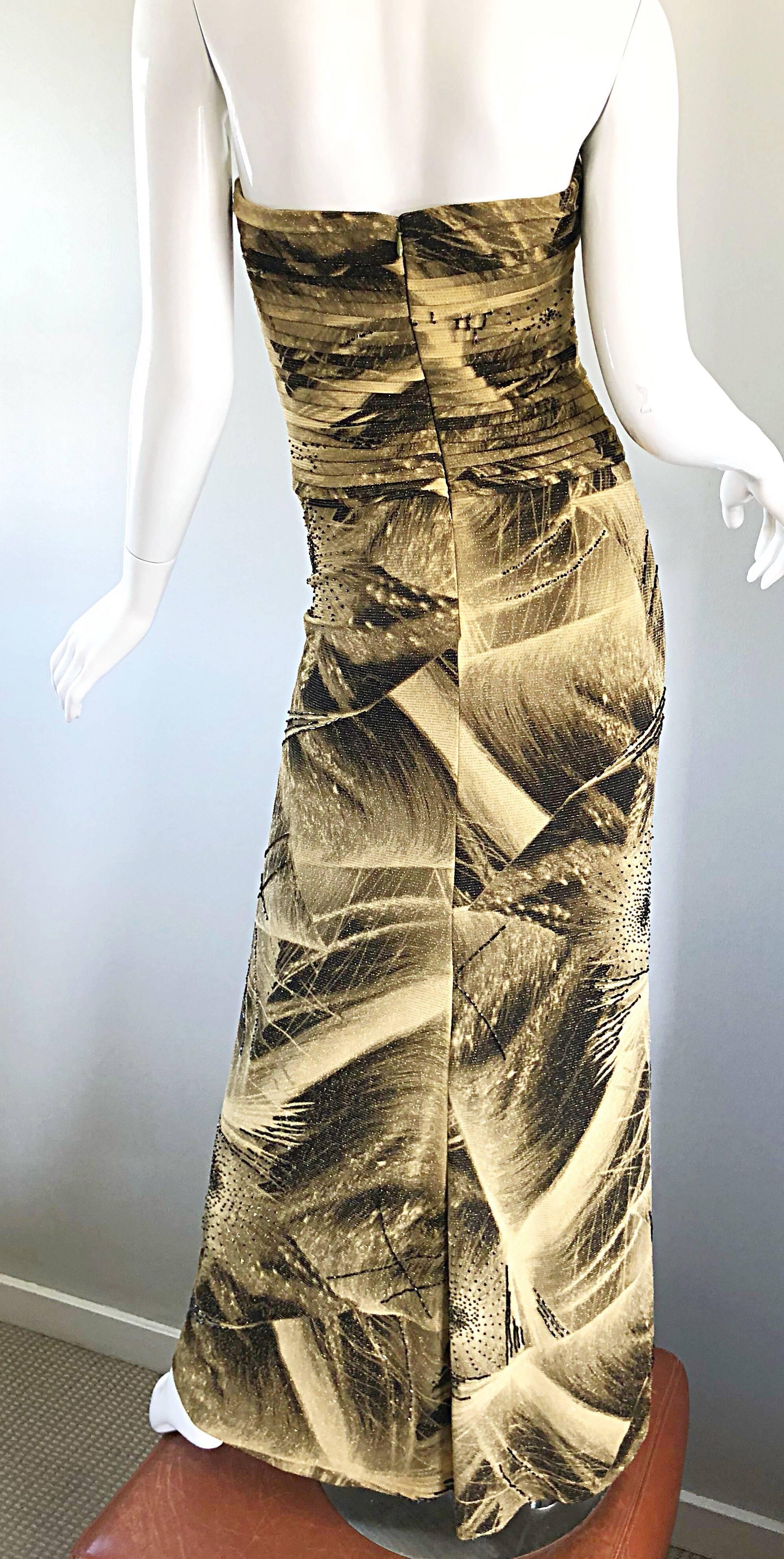 bob mackie orange feather dress