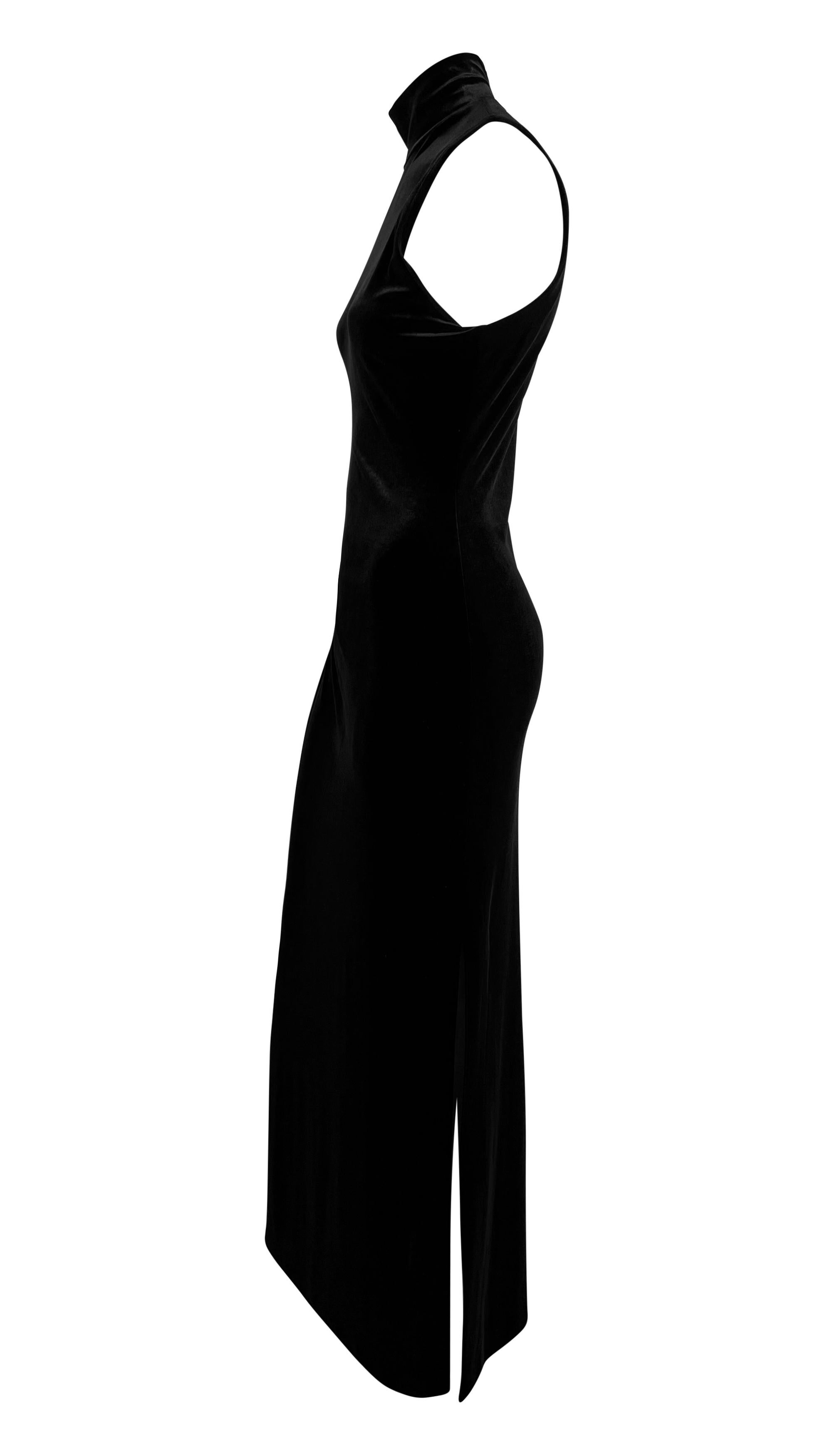 1990s Bob Mackie Marabou Ostrich Feather Trim Black Velvet Sleeveless Dress Set For Sale 6