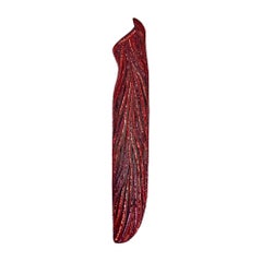 1990s Bob Mackie Red Beaded and Sequin Dress