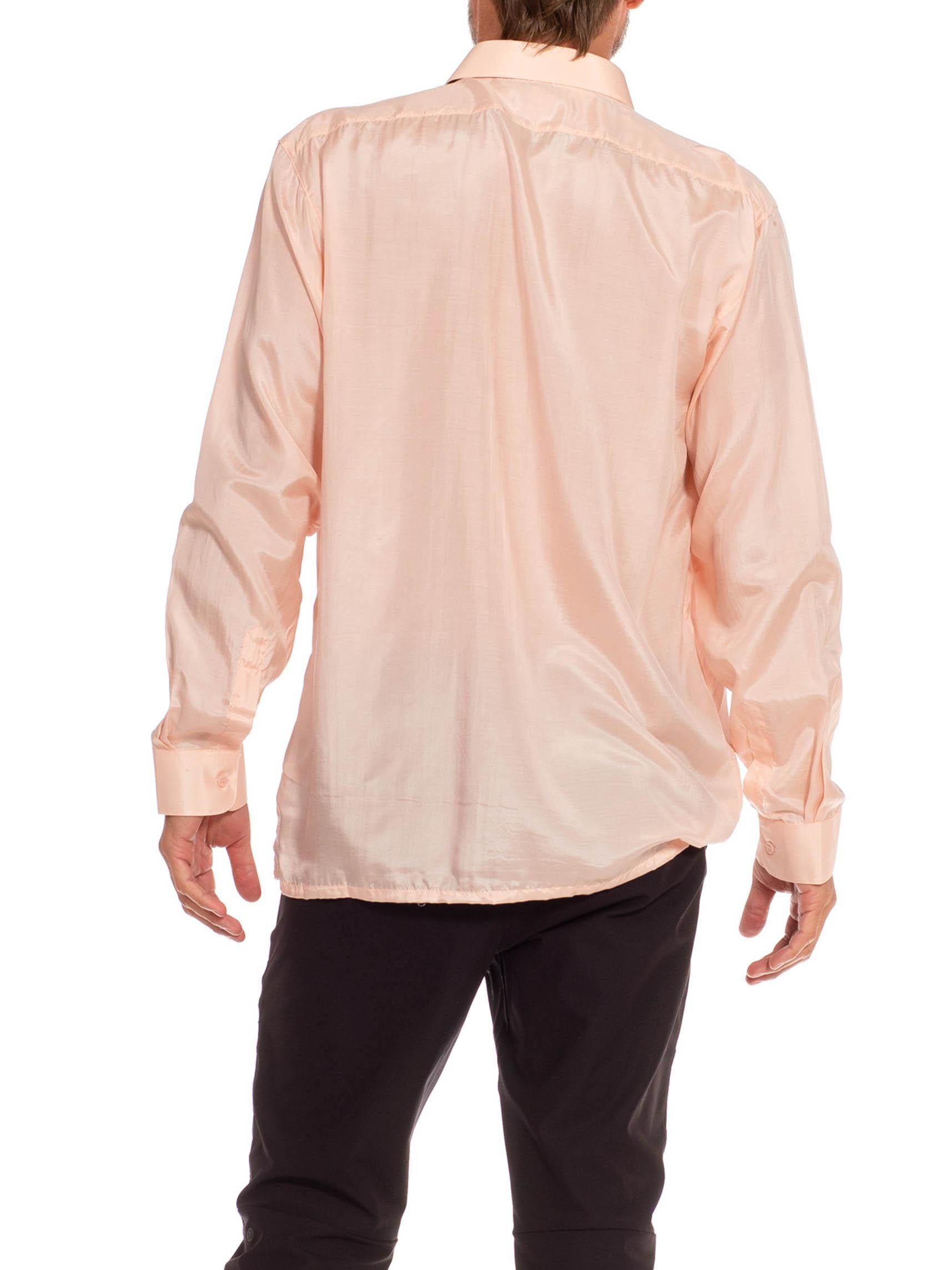 1990S Bocci Blush Pink Silk Dead Stock Shirt Nwt For Sale 1