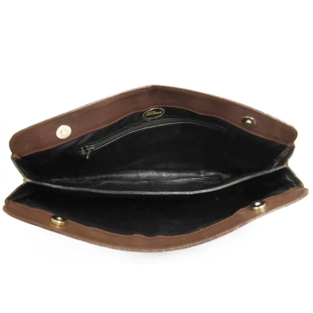 1990s Borbonese Crocodile Leather Clutch In Good Condition In Lugo (RA), IT