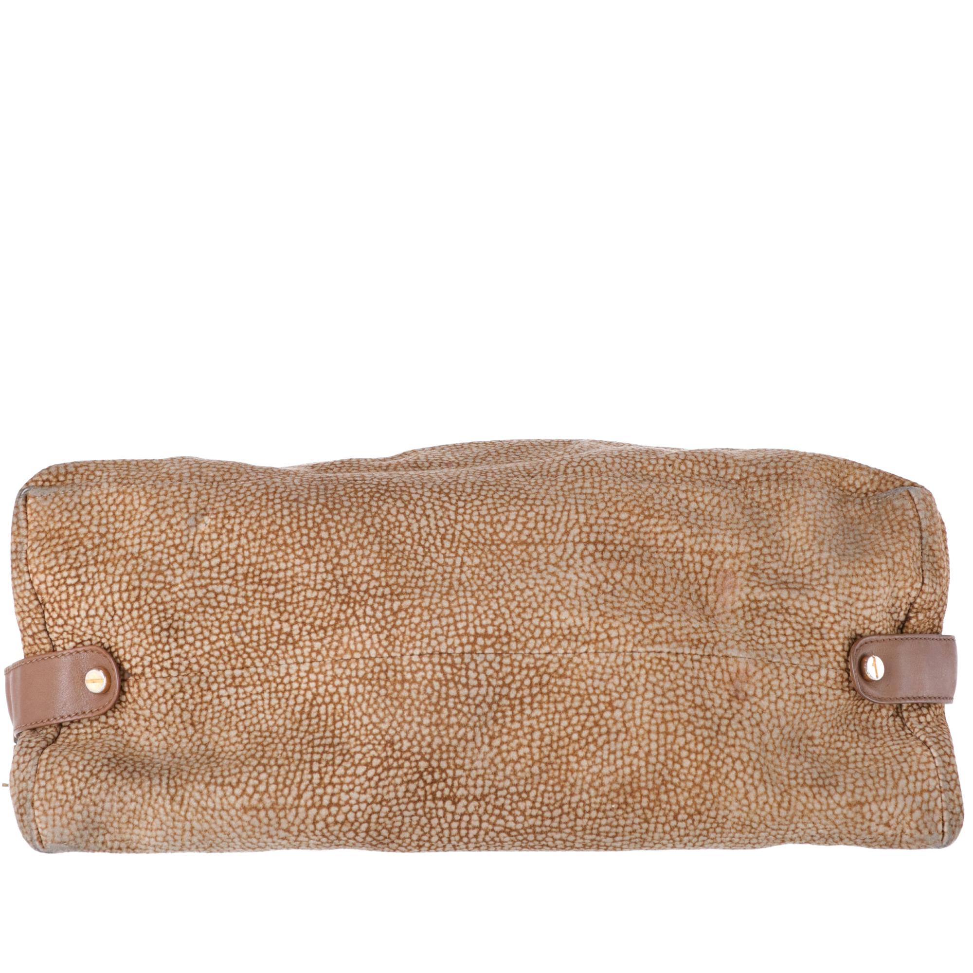 Brown 1990s Borbonese Half-Moon Shape Handbag