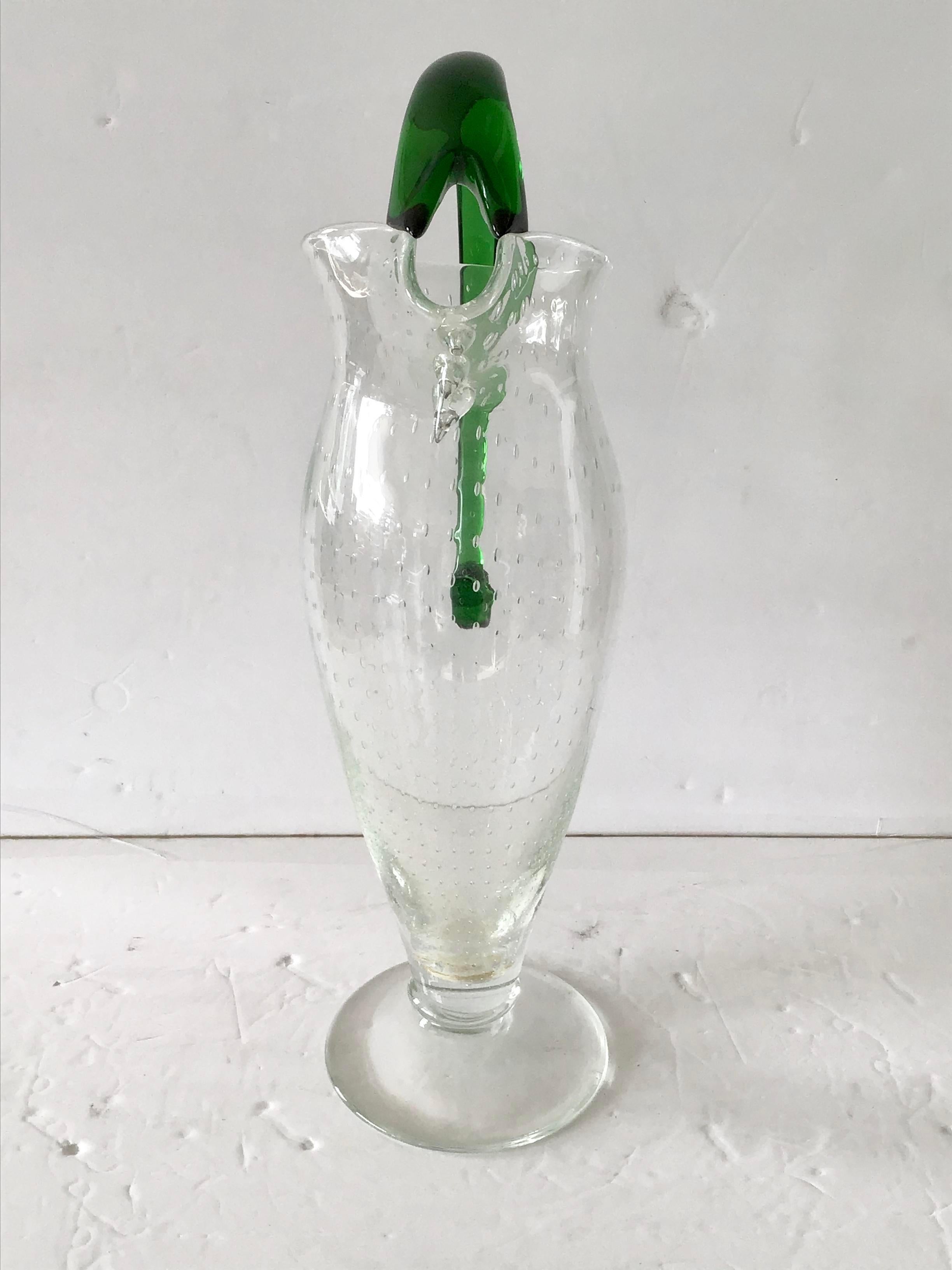 Very rare Borek Sipek designed blown glass Vichy water jug for Driade. Add some glam to your bar or table.