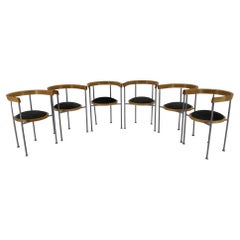 Used 1990s Borge Lindau Set of 6 Dining Chairs for Bla Station, Sweden