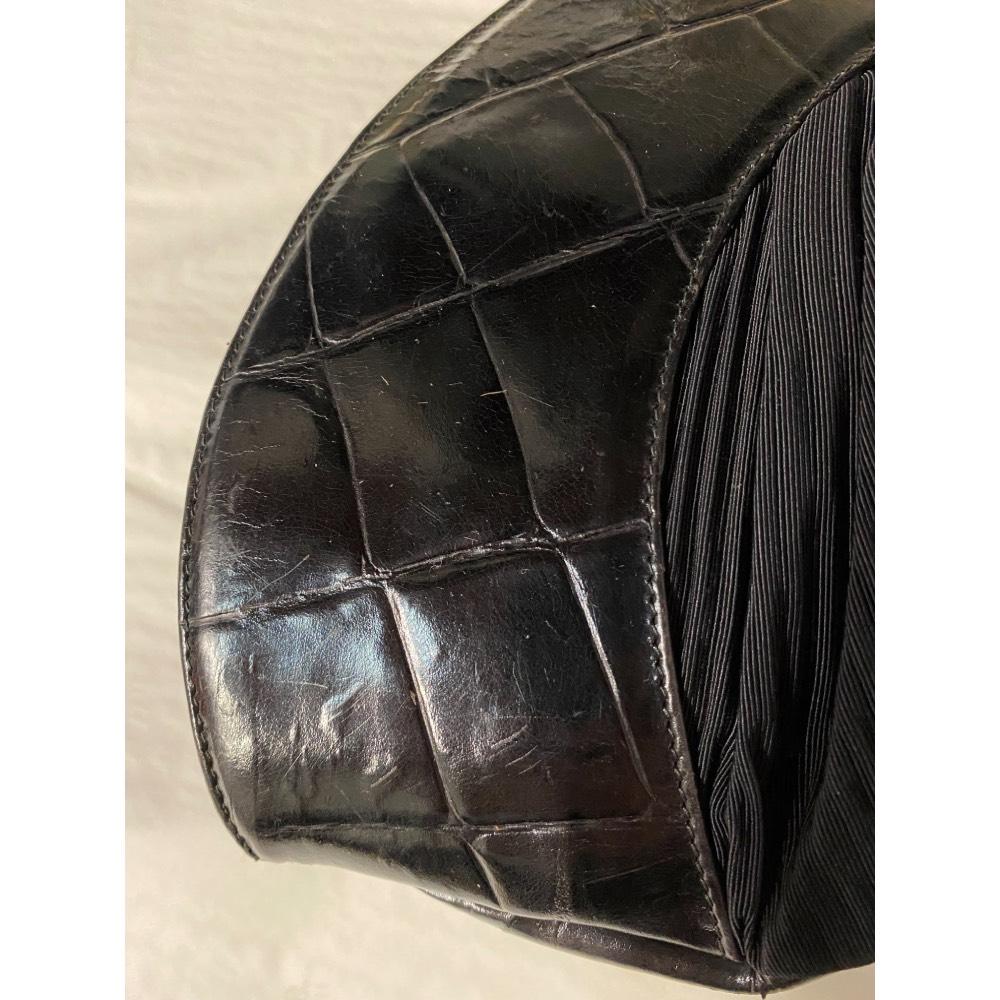 1990s Braccialini Leather and Cotton Handbag For Sale 3