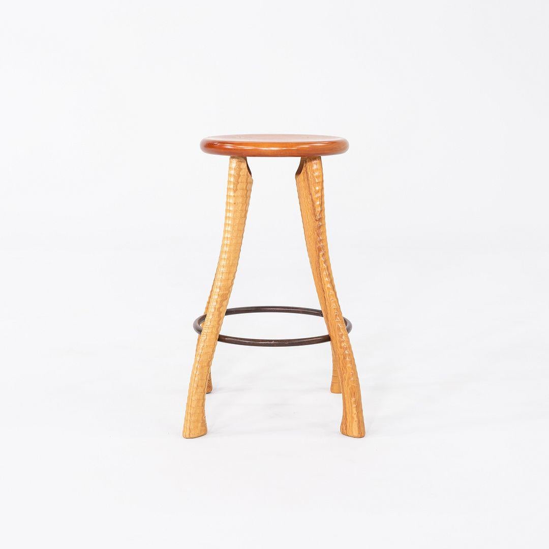 Moderno 1990s Brad Smith per Bradford Woodworking Studio A Craft Ax Counter Stool in vendita