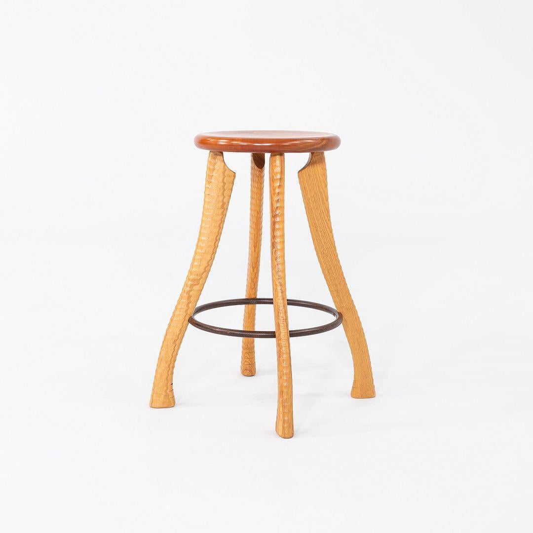 Americano 1990s Brad Smith per Bradford Woodworking Studio A Craft Ax Counter Stool in vendita