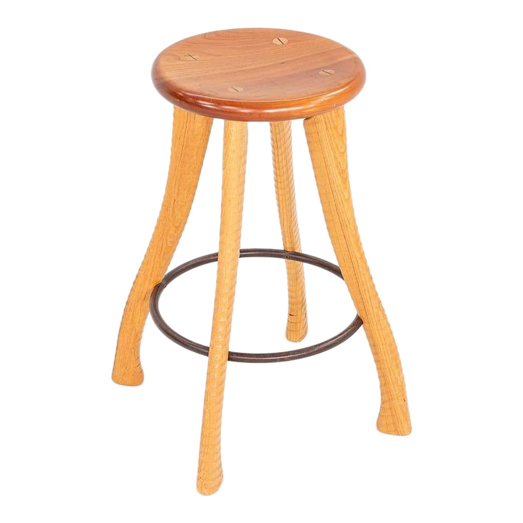 1990s Brad Smith per Bradford Woodworking Studio A Craft Ax Counter Stool in vendita