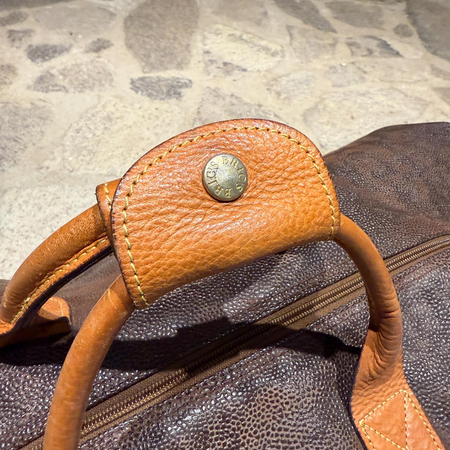 1990er Bric's Italienische Canvas-Tragetasche Cargo Life Bag aus Leder im Angebot 5